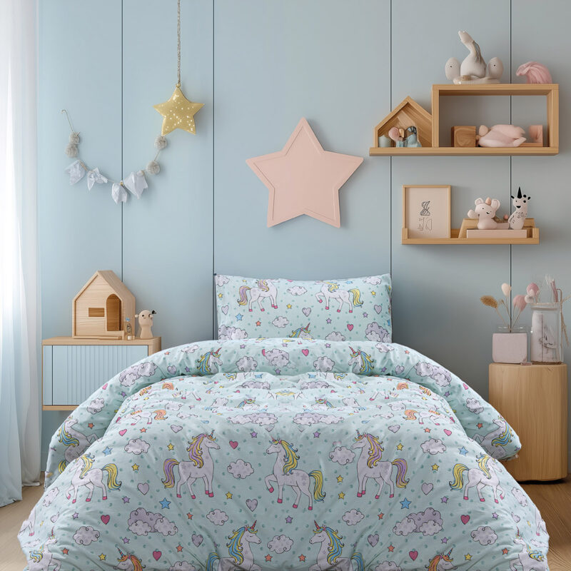 Beauty Home Σετ σεντόνια μονά με λάστιχο Candy Art 6327 110×200+32 Μέντα 5767636