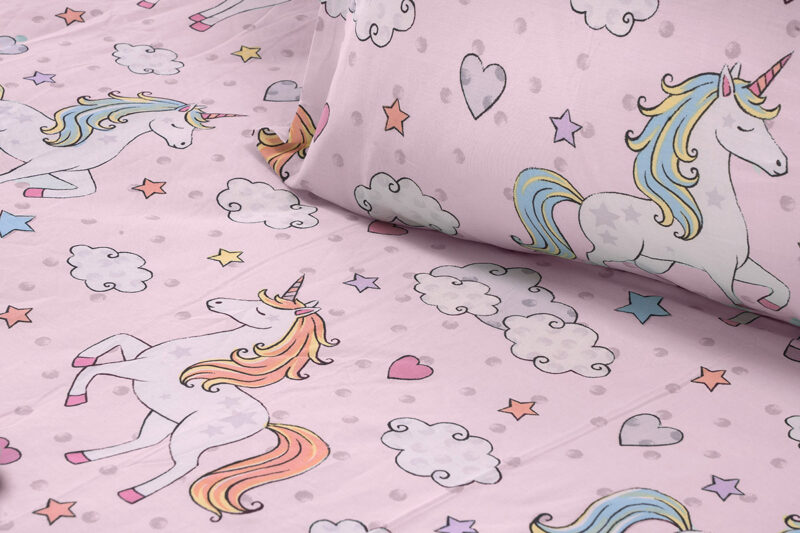 Beauty Home Σετ σεντόνια μονά με λάστιχο Candy Art 6328 110×200+32 Ροζ 5767665