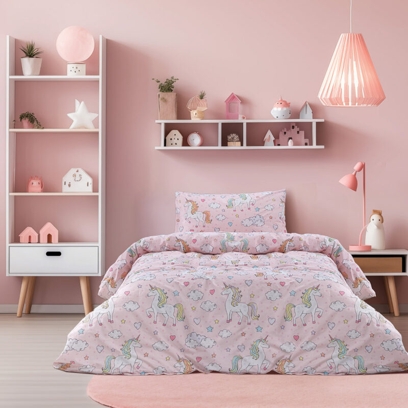 Beauty Home Σετ σεντόνια μονά με λάστιχο Candy Art 6328 110×200+32 Ροζ 5767663