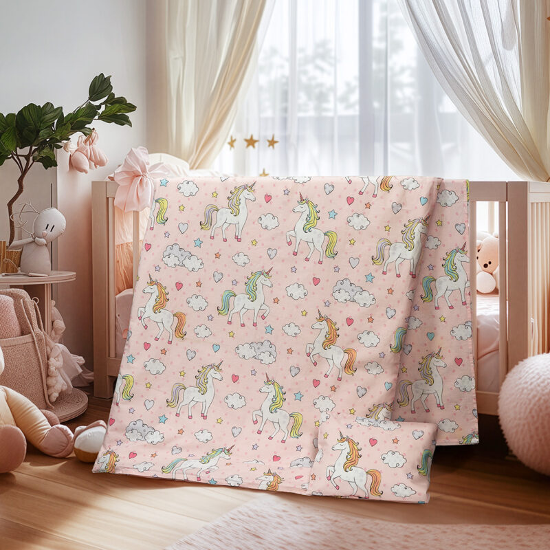 Beauty Home Σετ σεντόνια βρεφικά Bloom Art 6328 120×170 Ροζ 5767676