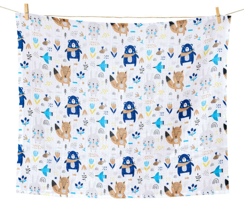 Πάνα Muslin 70x80cm Happy Friends Blue 5907534753868