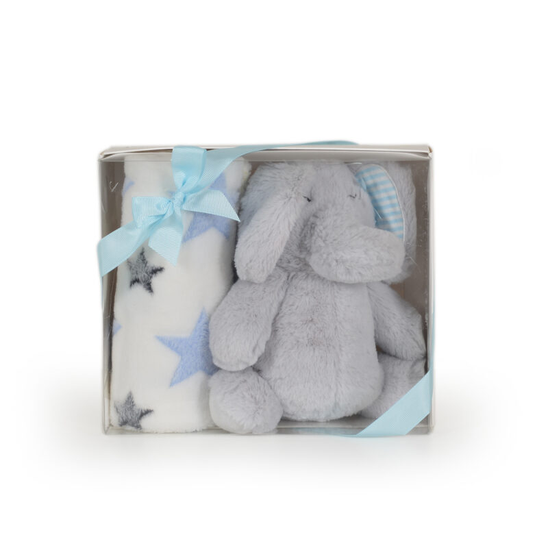Κουβέρτα Αγκαλιάς 75x90cm Stuffed Toy Little Elephant Cangaroo Blue 3800146269203