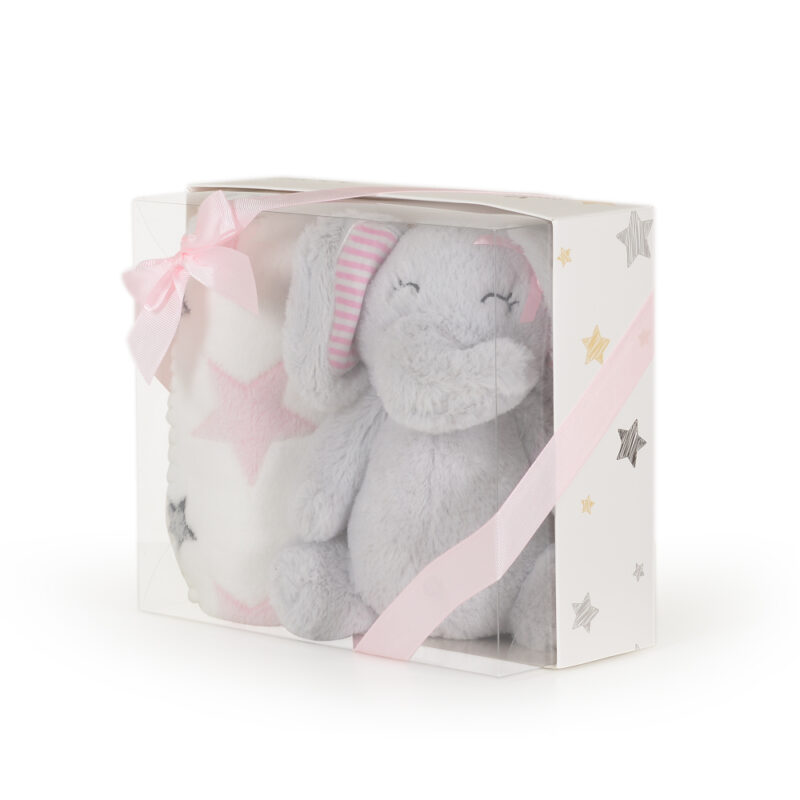 Κουβέρτα Αγκαλιάς 75x90cm Stuffed Toy Little Elephant Cangaroo Pink 3800146269197