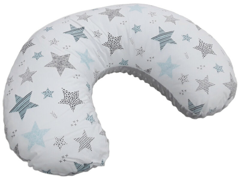 Μαξιλάρι Θηλασμού 2 Όψεων Minky Mint Grey Stars Light Maboo 70301732221