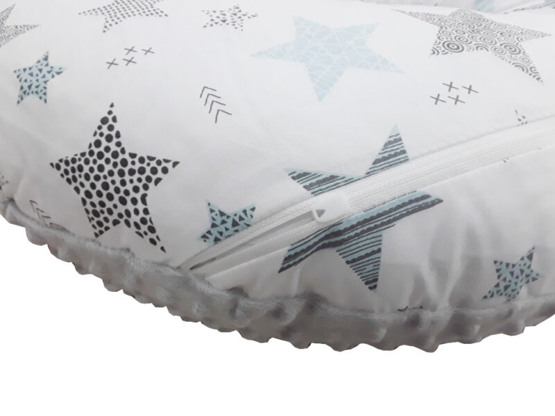 Μαξιλάρι Θηλασμού 2 Όψεων Minky Mint Grey Stars Light Maboo 70301732221