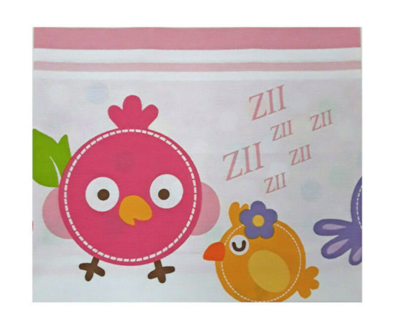 Σεντόνι Λίκνου 60x100cm Beboulino Pink Lovely Birds 70412681865