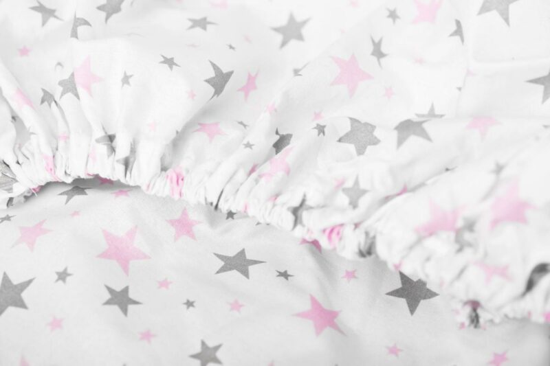 Σεντόνι με Λάστιχο 60x120cm Sensillo Stars Pink 2211
