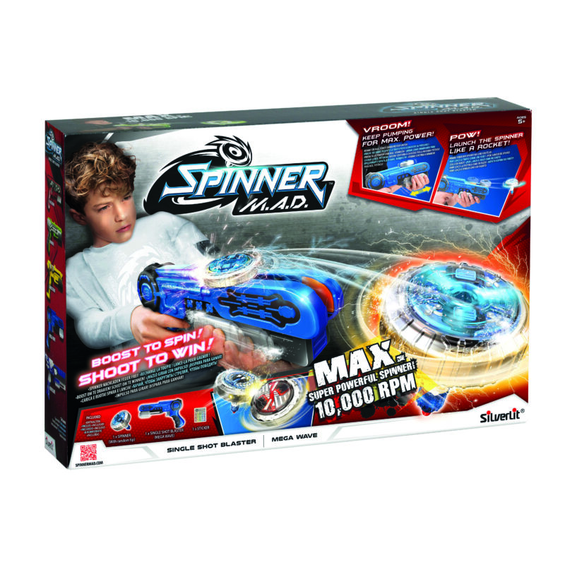 Silverlit Spinner M.AD Σετ Όπλο & Σβούρα Single Short Για 5+ Ετών 5271328