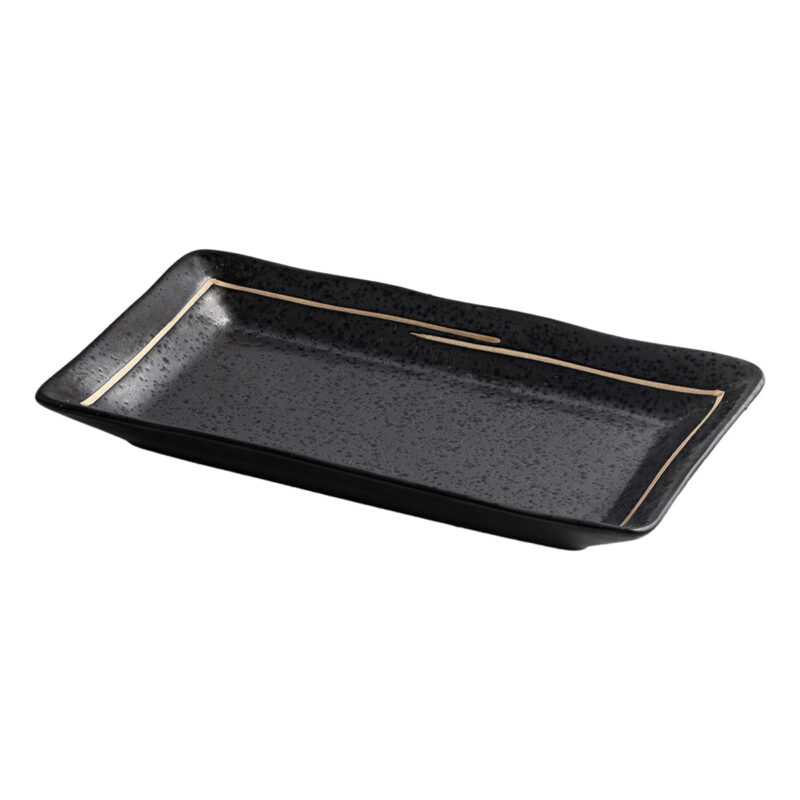 Beauty Home Πιατέλα πορσελάνης Gaia Αrt 7700-2 21×12 Μαύρο/Black 5770519