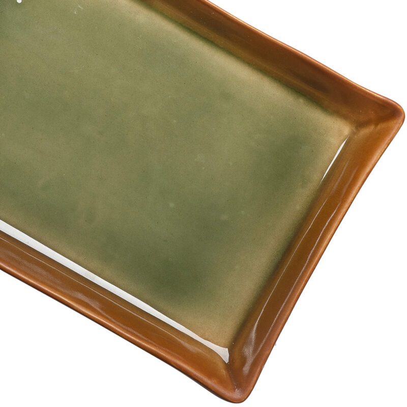 Beauty Home Πιατέλα πορσελάνης Gaia Αrt 7701-1 19×12 Πράσινη 5770525