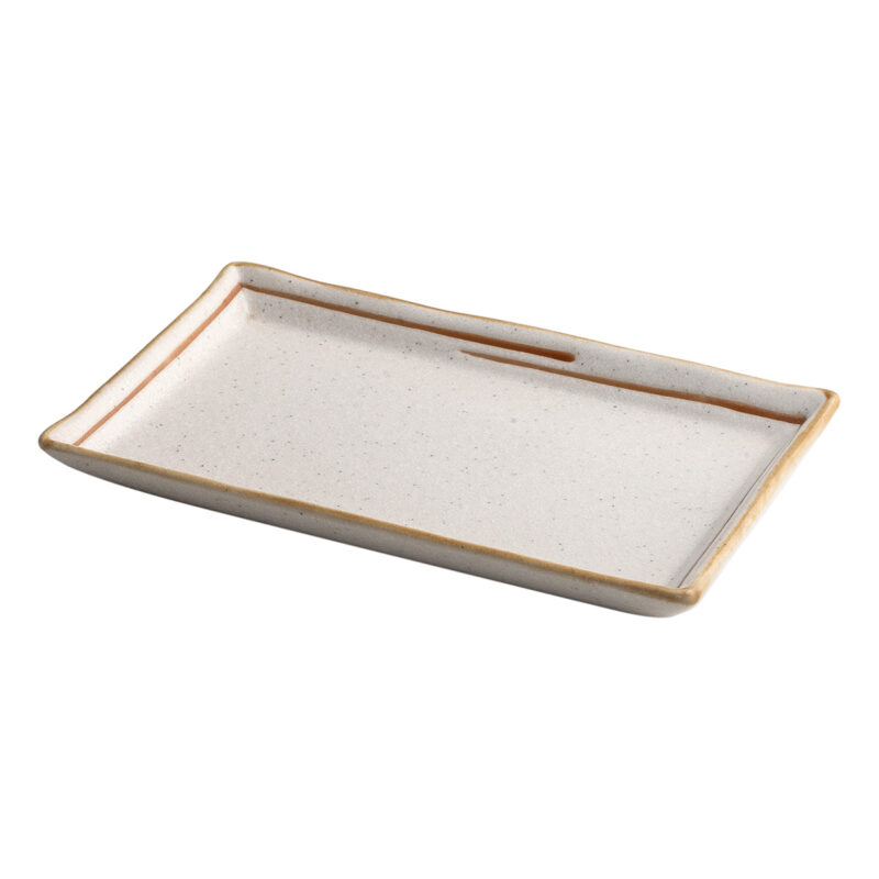 Beauty Home Πιατέλα πορσελάνης Gaia Αrt 7702-1 19×12 Εκρού 5770532