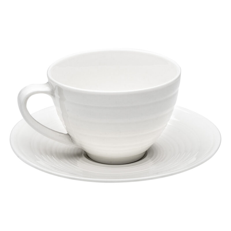 Beauty Home Φλυτζάνι πορσελάνης με πιατάκι Sensations Art 7704 250ml Λευκό 5770453