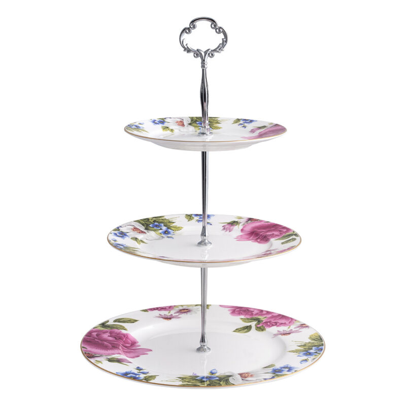 Beauty Home Ταρτιέρα τριόροφη πορσελάνης Eternal Art 7719 Σχέδιο Λουλούδι 5770692