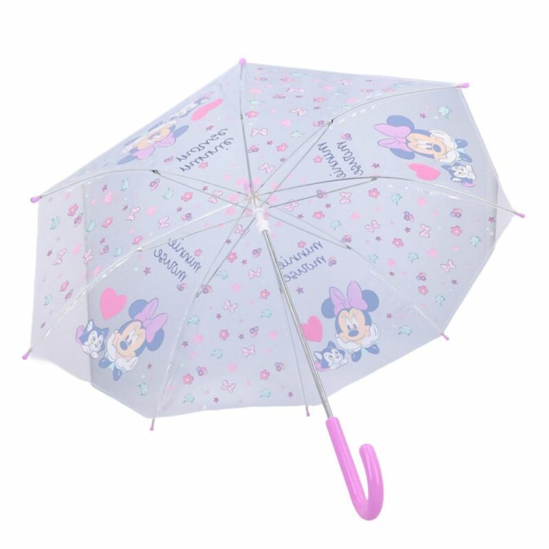 Disney Minnie Mouse Παιδική Ομπρέλα Διάφανη/Ροζ με Αστεράκια 6078859