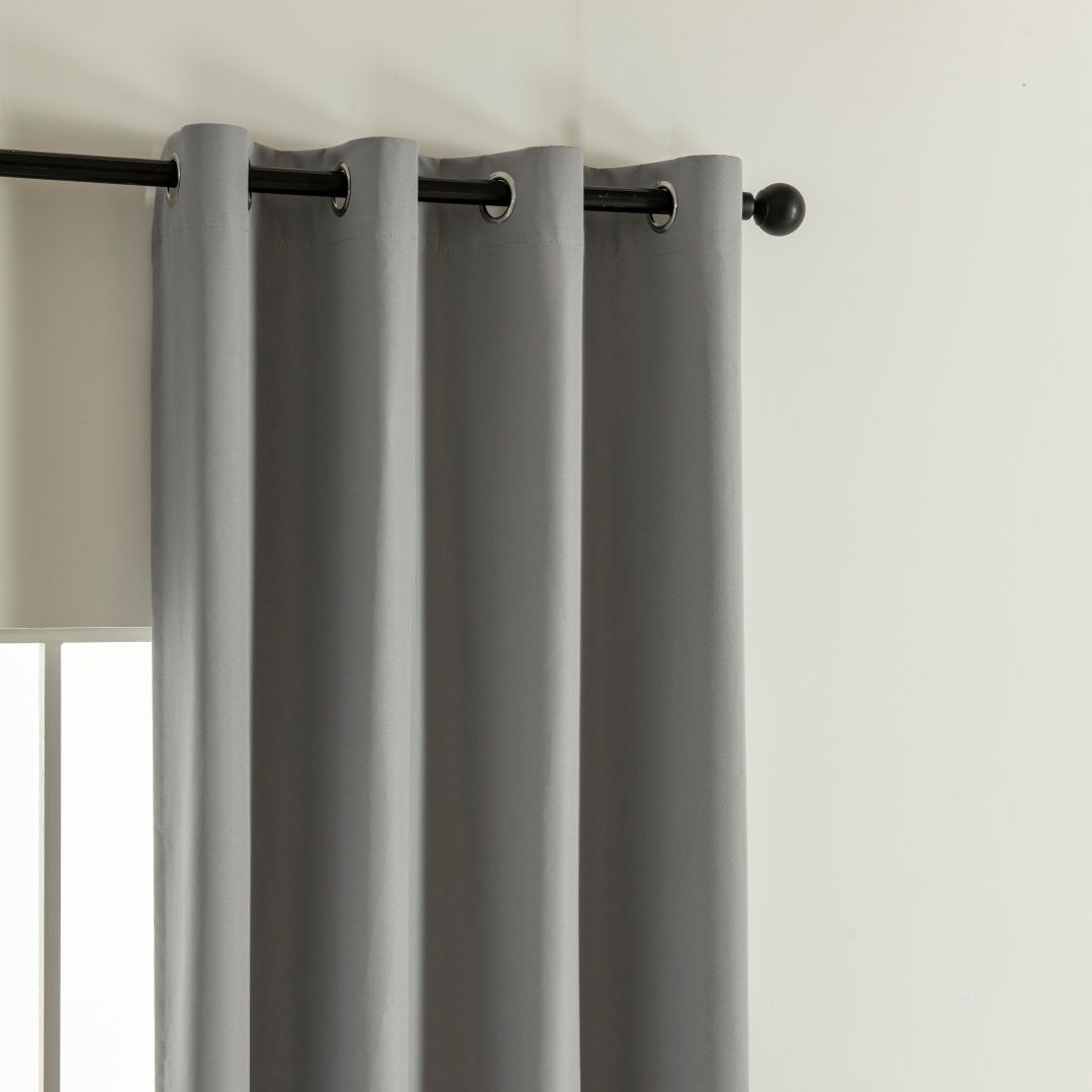 Beauty Home Κουρτίνα Full Blackout σκίασης με 8 κρίκους Soft Art 8391 Grey-11 140x270 Γκρι - Image 5