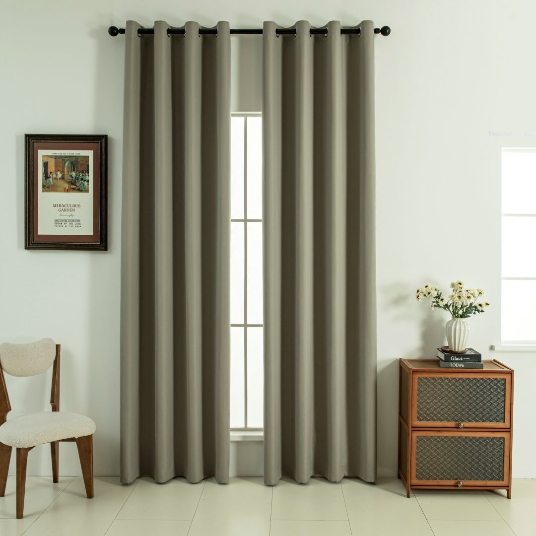 Beauty Home Κουρτίνα Full Blackout σκίασης με 8 κρίκους Soft Art 8391 Light Beige-C3 140x270 Μπεζ