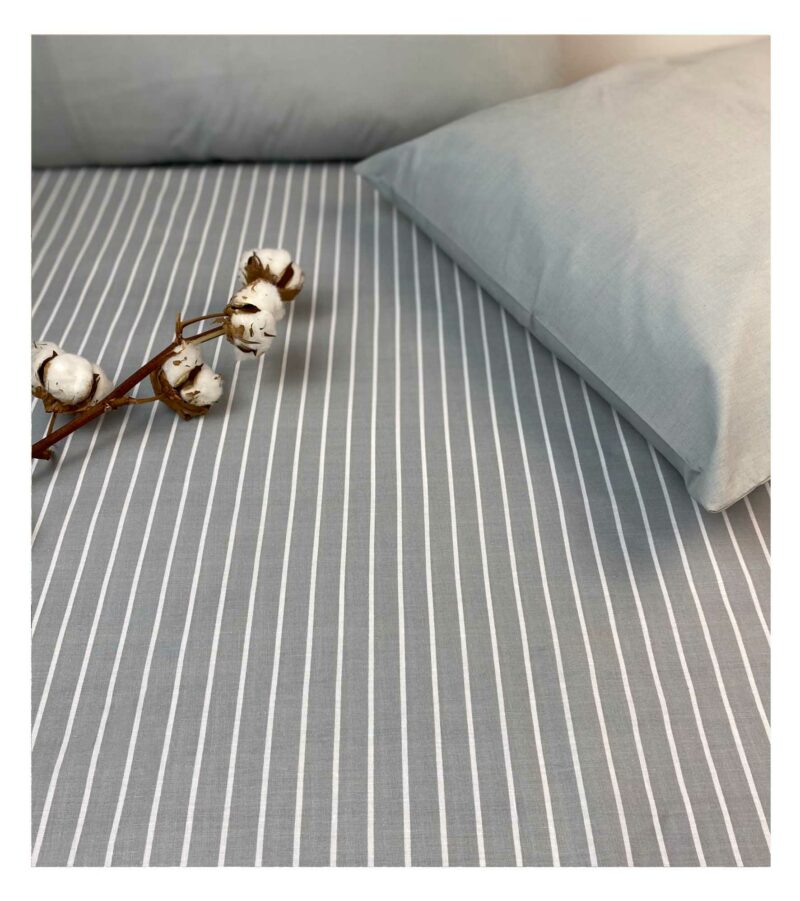 Σετ 1/Σεντονι + 1/Μαξιλαροθηκη Stripe Grey