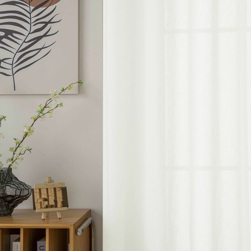 Beauty Home Κουρτίνα γάζα μονόχρωμη με 8 μεταλλικούς κρίκους Fit Art 8447 140×270 Εκρού 5765190