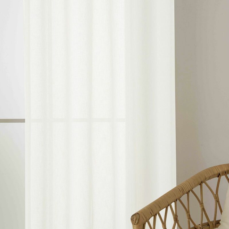 Beauty Home Κουρτίνα γάζα μονόχρωμη με 8 μεταλλικούς κρίκους Fit Art 8447 140×270 Εκρού 5765192