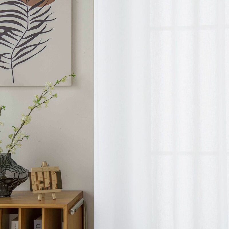 Beauty Home Κουρτίνα γάζα μονόχρωμη με 8 μεταλλικούς κρίκους Fit Art 8447 140×270 Λευκό 5765157