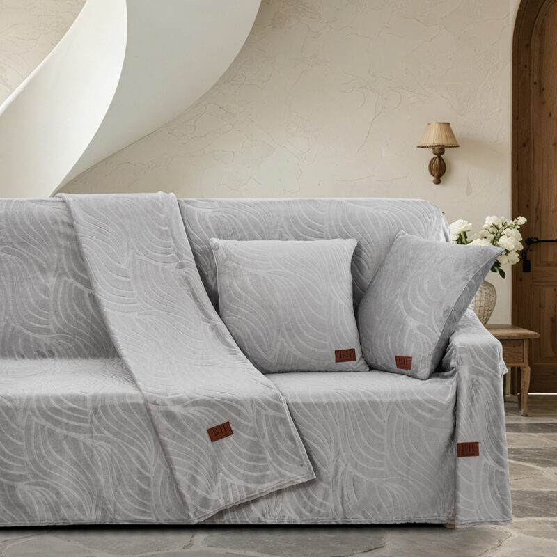 Beauty Home Σετ ριχτάρι 3τμχ Sienna Art 8671 (180×160+180×250+180×300) Γκρι 5965603