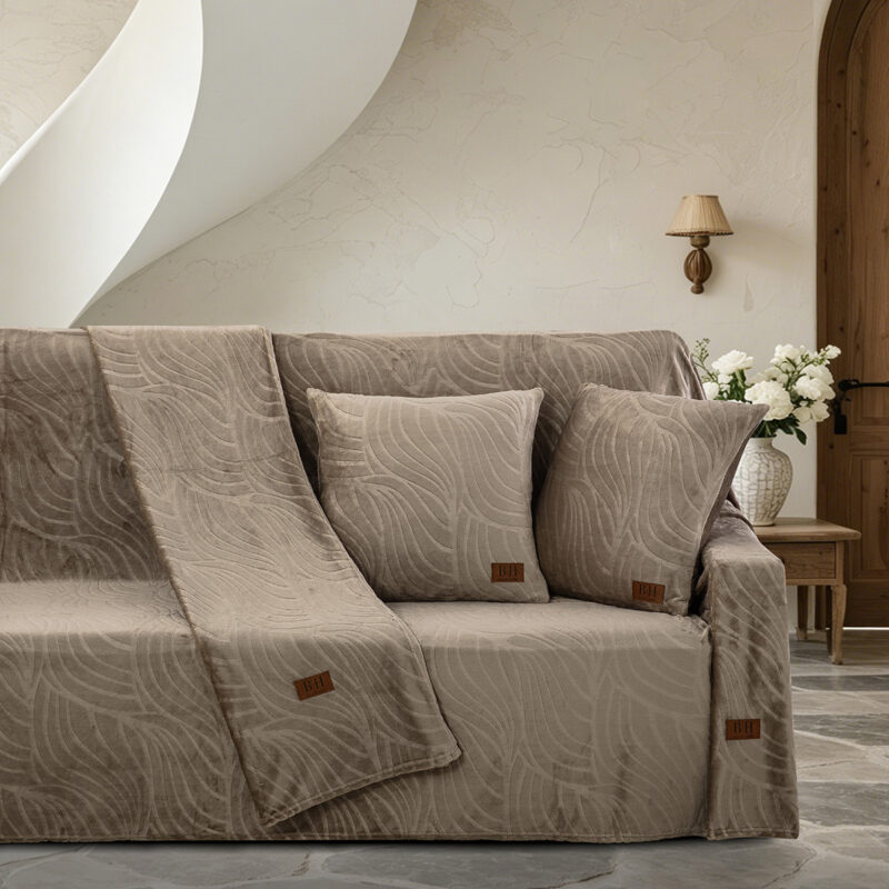 Beauty Home Σετ ριχτάρι 3τμχ Sienna Art 8672 (180×160+180×250+180×300) Μόκα 5965610