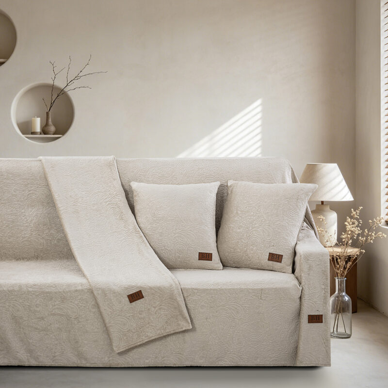 Beauty Home Σετ ριχτάρι 3τμχ Sienna Art 8673 (180×160+180×250+180×300) Μπεζ 5965617