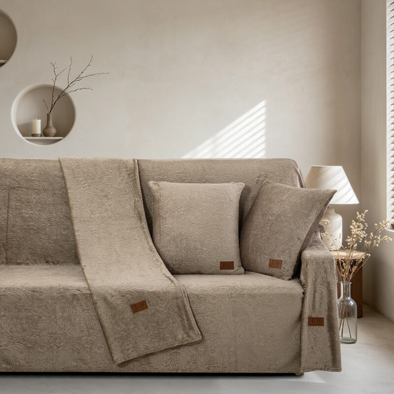 Beauty Home Σετ ριχτάρι 3τμχ Sienna Art 8675 (180×160+180×250+180×300) Μόκα 5965631