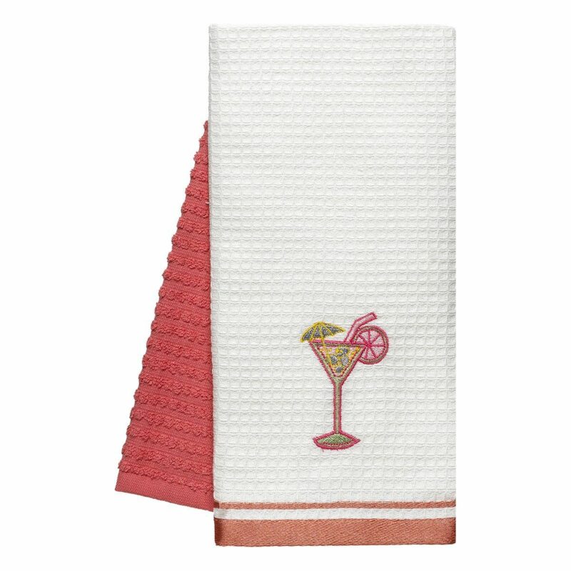 Beauty Home Ποτηρόπανα σετ 2τμχ Cocktail Art 8807 40×60 Ροδακινί 5777331