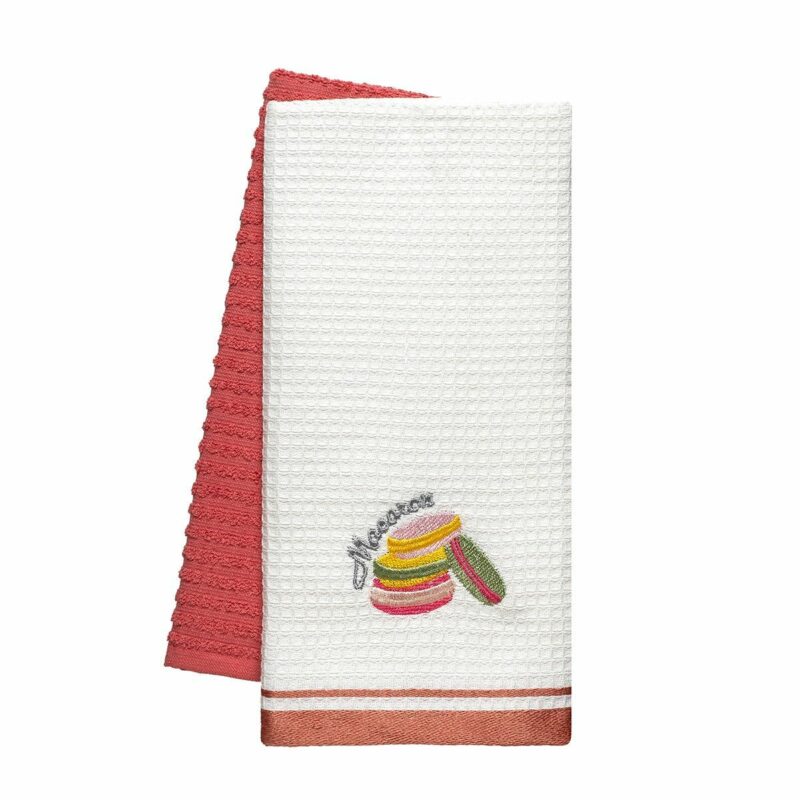 Beauty Home Ποτηρόπανα σετ 2τμχ Macarons Art 8809 40×60 Ροδακινί 5777336