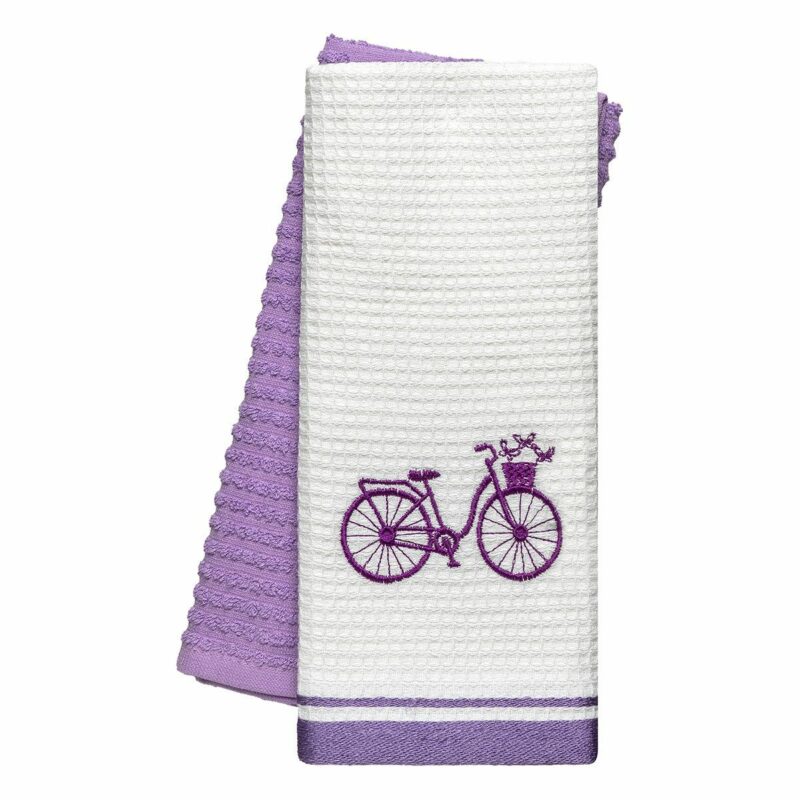 Beauty Home Ποτηρόπανα σετ 2τμχ Bicycle Art 8812 40×60 Λιλά 5777339
