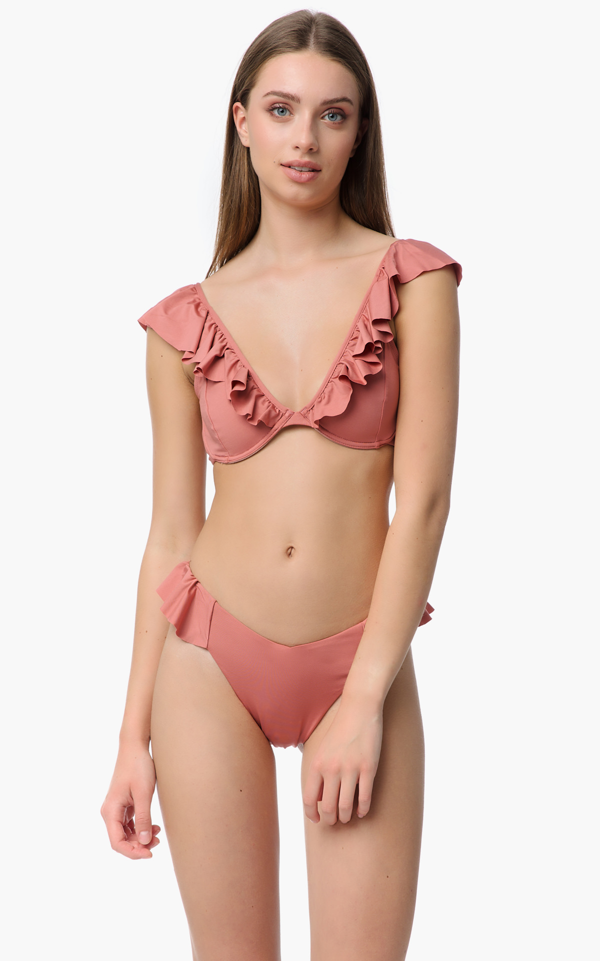 Delfi Rio Brazil Bikini Slip με βολάν Ροζ 90-90306-608 Ροζ