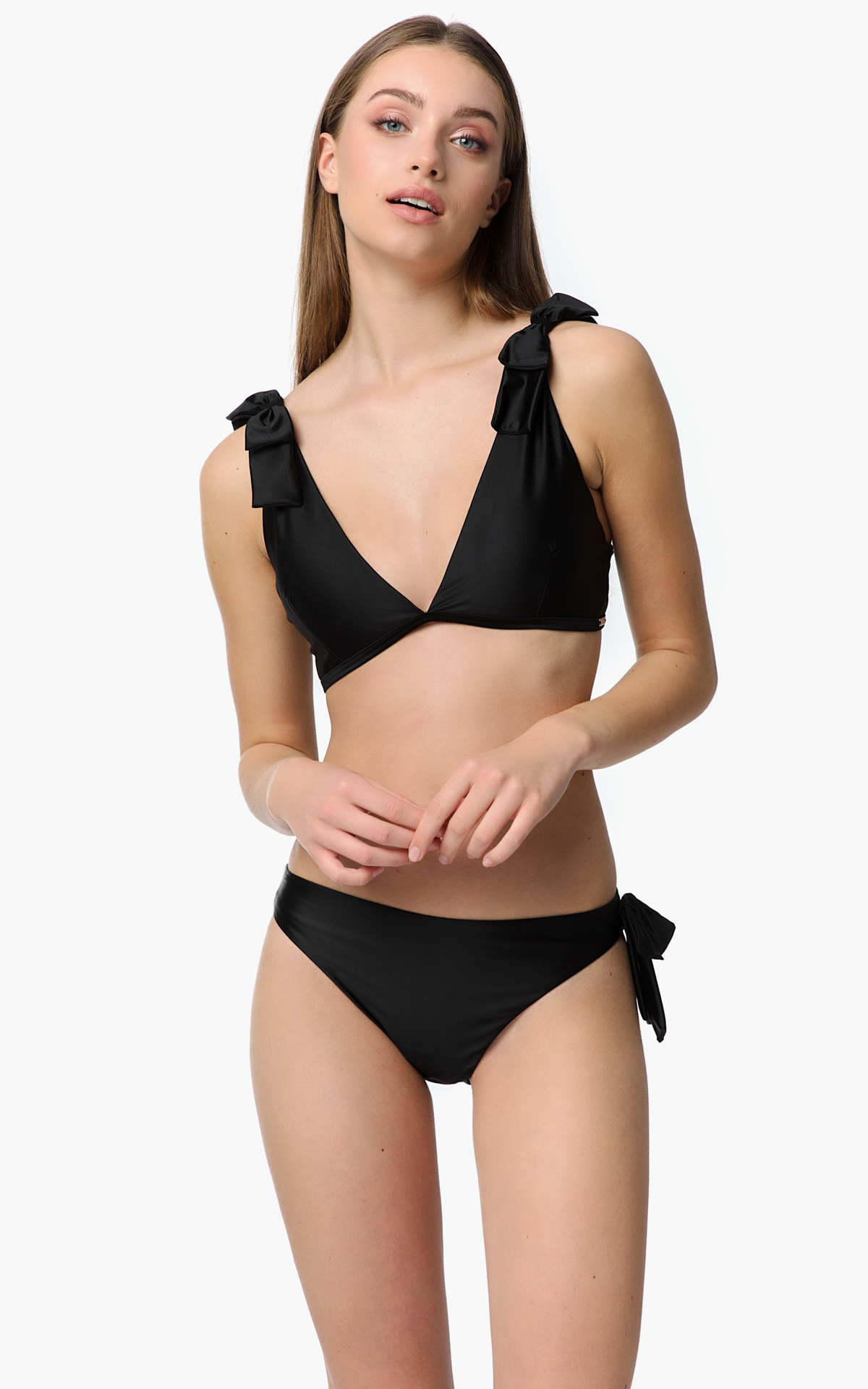 Vergina Rio Basic Bikini Slip με φιόγκο Μαύρο 90-90326-045 Μαύρο