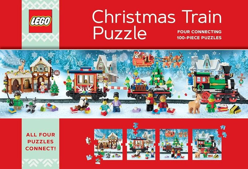 LEGO CHRISTMAS TRAIN PUZZLE : FOUR CONNECTING 100-PIECE PUZZLES 9781797221335