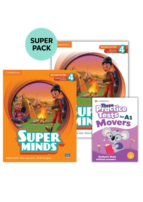 SUPER MINDS 4 SUPER PACK 3 (SB + WB + 3 PRACTICE TESTS MOVERS + WORDLIST) 2ND ED 9782026260017 5797945