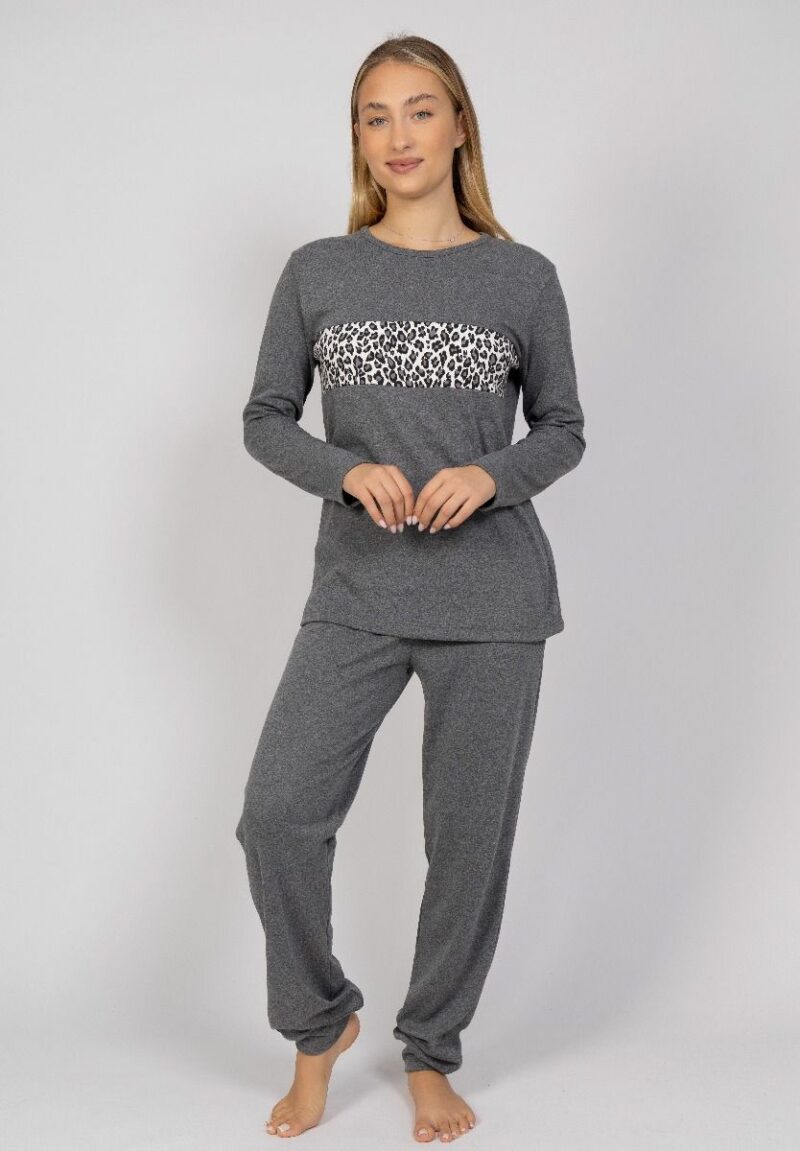 Πιτζάμα γυναικεία Animal Print Grey Cherry