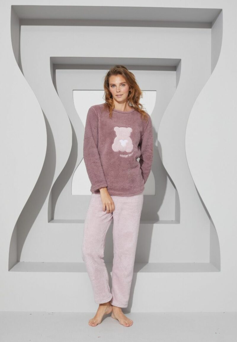 Πιτζάμα γυναικεία Fleece Teddy Bear Sexen Ροζ