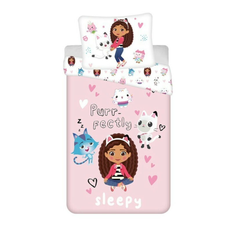 Gabby’s Dollhouse Sleepy Σετ Μονή Παπλωματοθήκη Polycotton 2 Τεμαχίων 140×200 και 65×65 cm 5881500