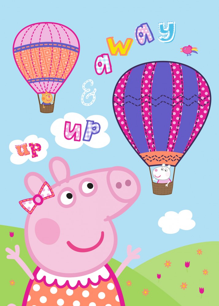 Peppa Pig Hot Air Balloon Κουβέρτα Polar Fleece 100×140 cm 5926604