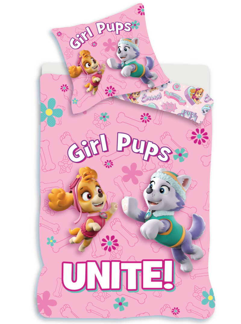 Paw Patrol Girl Unite Παιδικό Βαμβακερό Σετ Παπλωματοθήκης 2 Τεμαχίων 100×135 και 40×60 cm 5926575