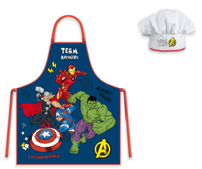 Avengers Always Angry Παιδικό Σετ Ποδιάς Μαγειρικής 2 Τεμαχίων Μεγέθη 3 έως 8 ετών 5897711