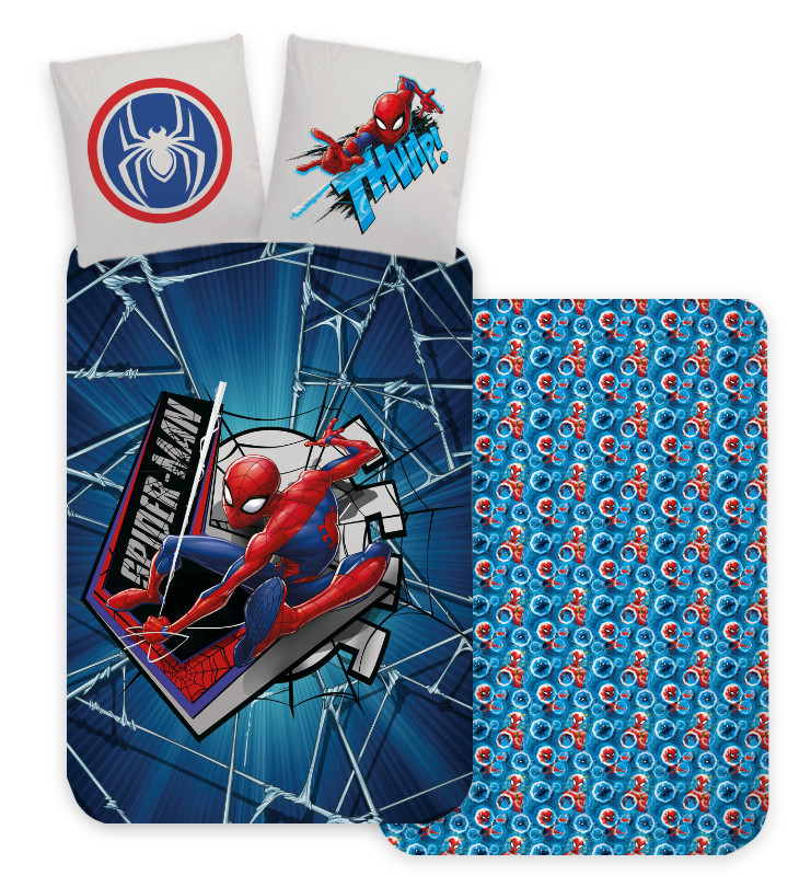 Spiderman Thiwp Σετ Μονή Παπλωματοθήκη Βαμβακερή 2 Τεμαχίων 140×200 και 70×90 cm 5899367