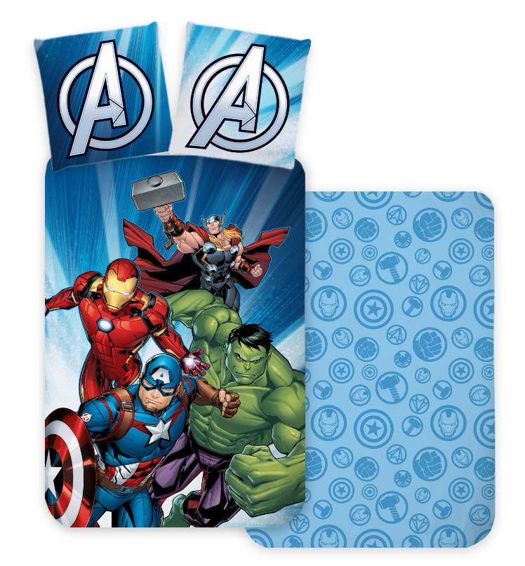 Avengers Power Strike Βρεφικό Βαμβακερό Σετ Παπλωματοθήκης 2 Τεμαχίων 100×135 και 40×60 cm 5899454