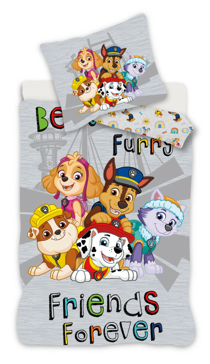 Paw Patrol Grey Σετ Μονή Παπλωματοθήκη Polycotton 2 Τεμαχίων 140×200 και 70×90 cm 5873928