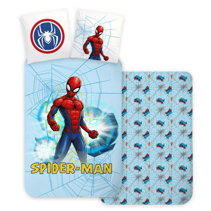 Spiderman Light Blue Σετ Μονή Παπλωματοθήκη Βαμβακερή 2 Τεμαχίων 140×200 και 70×90 cm 5899362