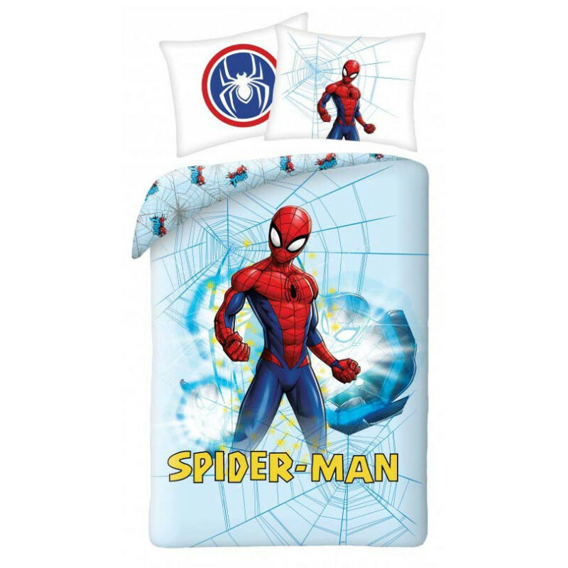 Spiderman Light Blue Σετ Μονή Παπλωματοθήκη Βαμβακερή 2 Τεμαχίων 140×200 και 70×90 cm 5899364