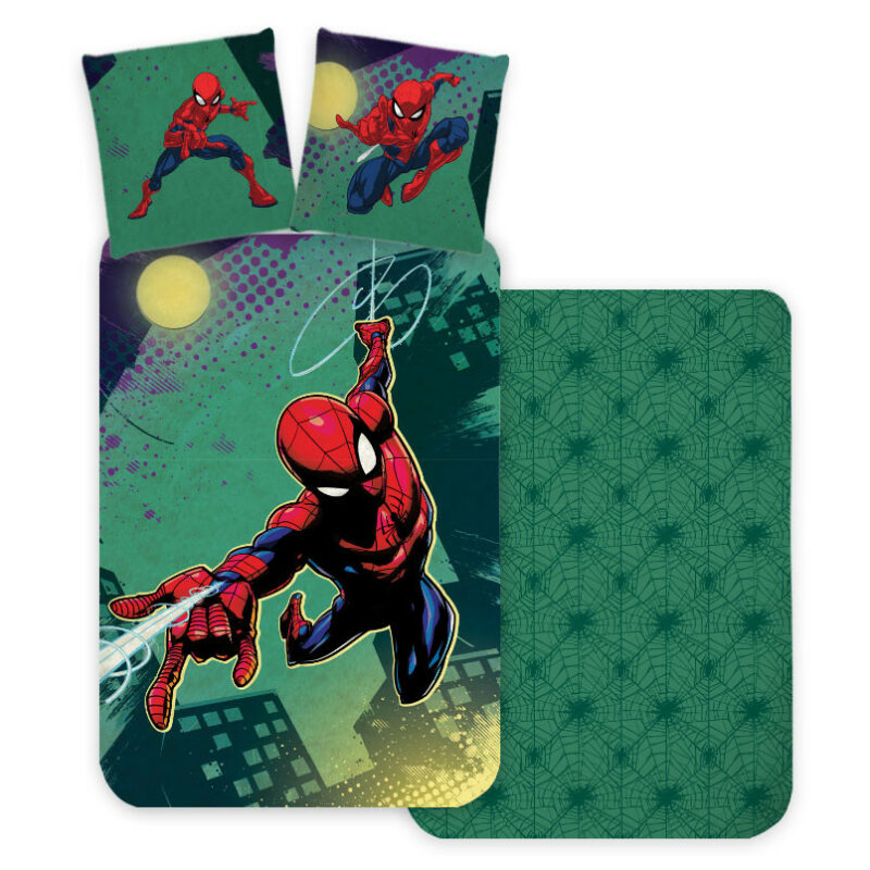 Spiderman Emerald Σετ Μονή Παπλωματοθήκη Βαμβακερή 2 Τεμαχίων 140×200 και 70×90 cm 5873957