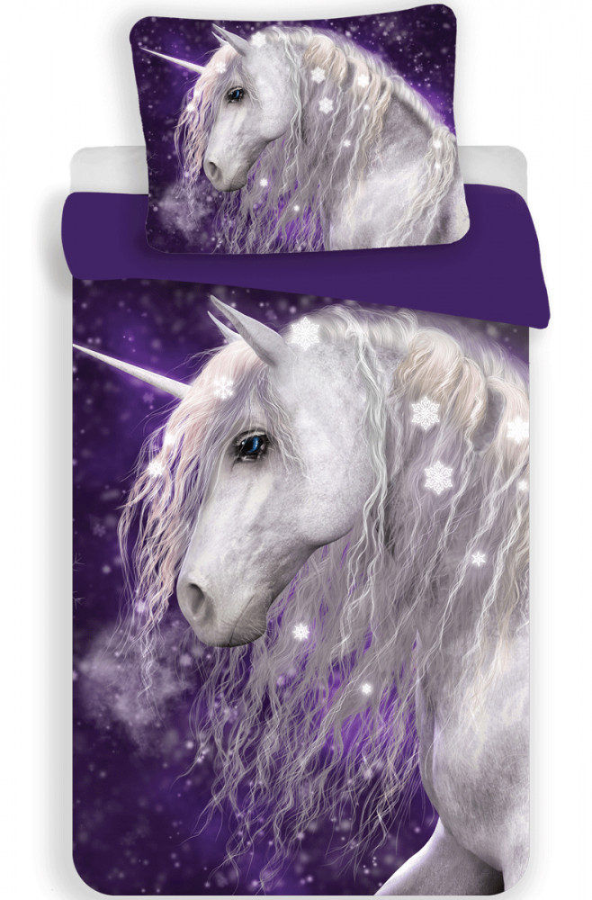 Unicorn Purple Σετ Μονή Παπλωματοθήκη Βαμβακερή 2 Τεμαχίων 140×200 και 70×90 cm 5899382