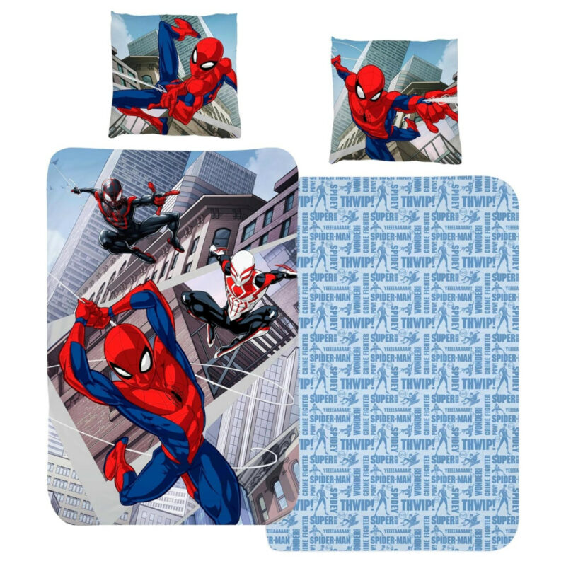 Spiderman Triplet Σετ Μονή Παπλωματοθήκη Βαμβακερή 2 Τεμαχίων 140×200 και 70×90 cm 5899374