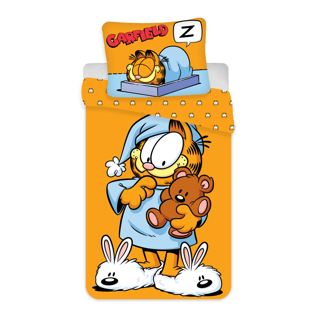 Garfield Bedtime Παιδικό Βαμβακερό Σετ Παπλωματοθήκης 2 Τεμαχίων 100×135 και 40×60 cm